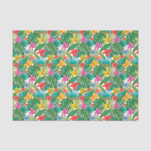 Papier Mousseline Fleurs tropicales Feuilles Colorfull Découpage