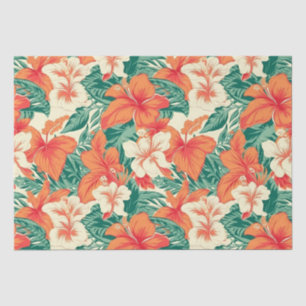 Papier Mousseline Fleurs tropicales motif Hawaiian vibe