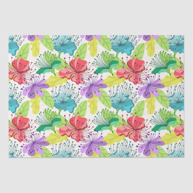 Papier Mousseline Fleurs tropicales sans couture motif (Recto)