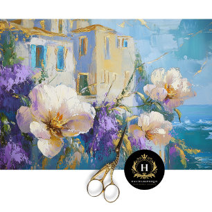 Papier Mousseline Fleurs Vintage French Riviera France Découpage 