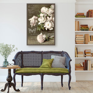 Papier Mousseline Fleurs Vintages blanches et découpage Ephémère