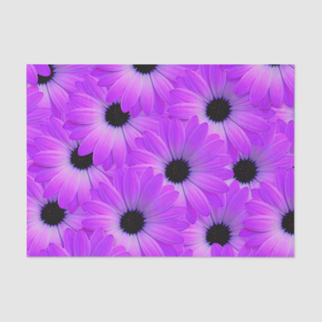 Papier Mousseline Fleurs violettes brillantes (Recto)