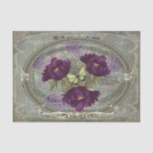 Papier Mousseline Fleurs violettes grandes et profondément riches, p