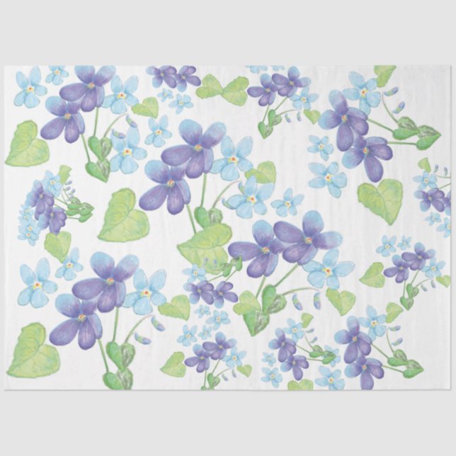 Papier Mousseline Fleurs violettes sauvages (Recto)