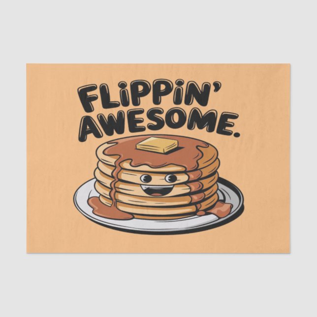 Papier Mousseline Flippin' Awesome Pancake Stack Drôle Petit Déjeune (Recto)