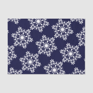 Papier Mousseline Flocon De Neige Blanc Sur Bleu Sombre