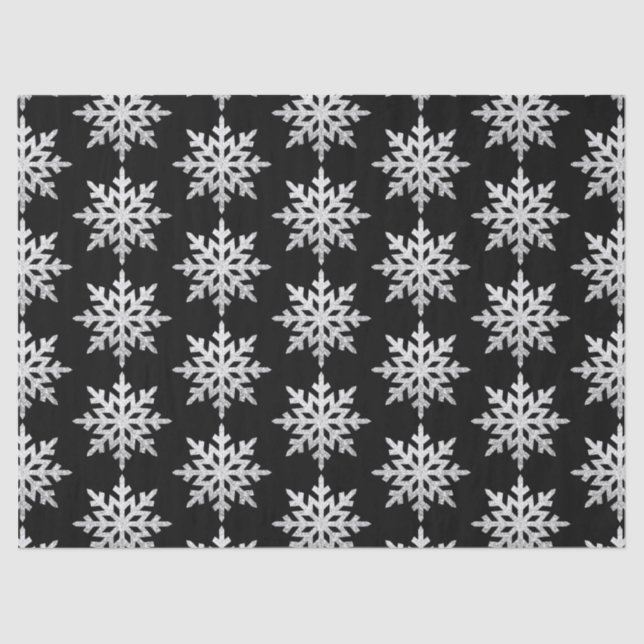 Papier Mousseline Flocon de neige Parties scintillant en argent (Recto)