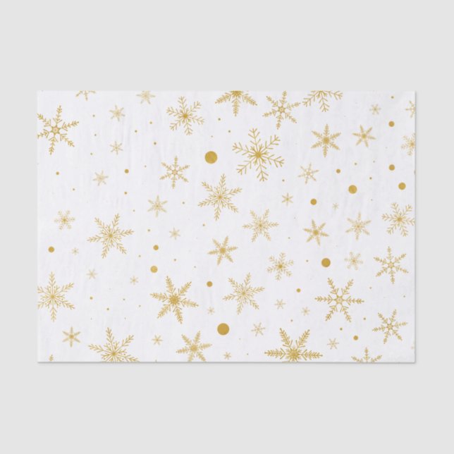 Papier Mousseline Flocon de neige Twinkle 3 -Or & Blanc- (Recto)