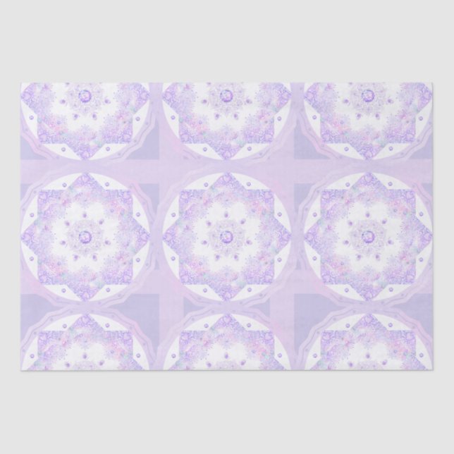 Papier Mousseline flocon de neige violet clair et coeur étincelant (Recto)