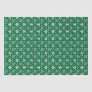 Papier Mousseline Flocons de neige verts blancs Fête festive de Noël