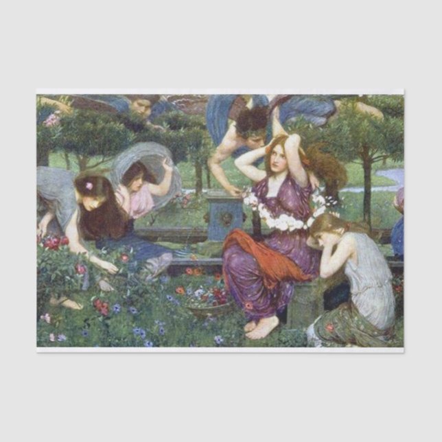 Papier Mousseline Flora et les Zephyrs, par John William Waterhouse (Recto)