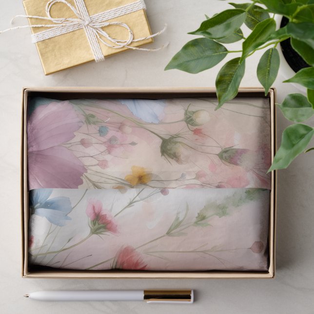 Papier Mousseline Floraisons de Fleurs Sauvages (Cadeau)