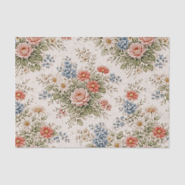 Papier Mousseline Floral Blush Garden Heirloom Pattern (Recto)