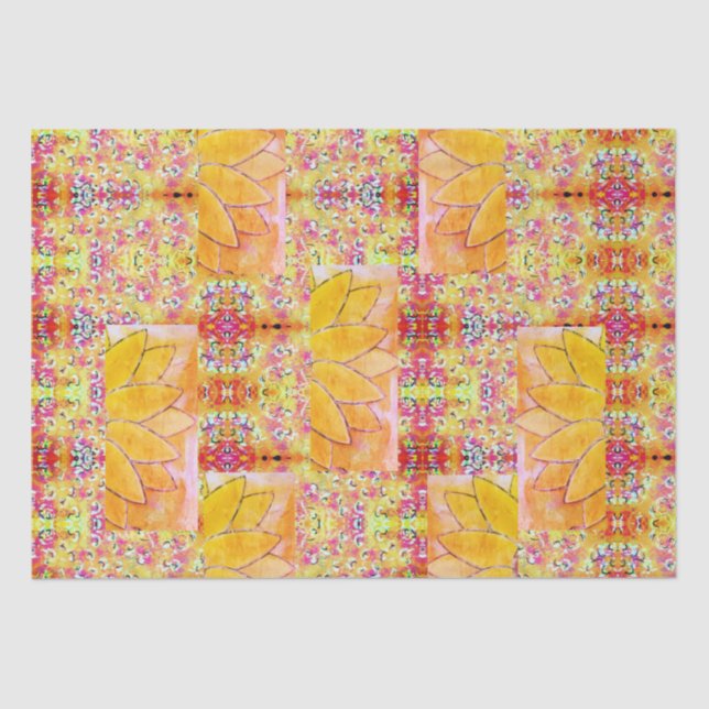 Papier Mousseline Floral coloré (Recto)