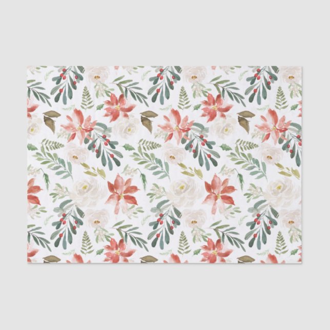 Papier Mousseline Floral d'hiver | Vacances (Recto)