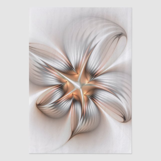 Papier Mousseline Floral Elegance Modern Abstract Fractal Art (Recto)