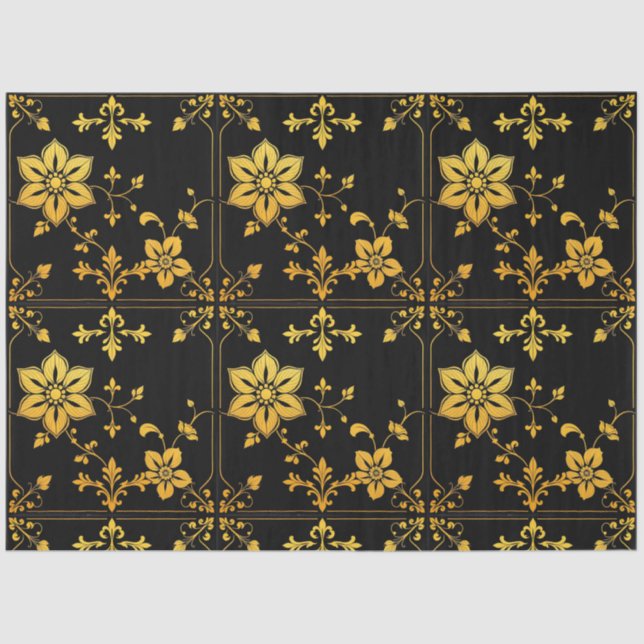 Papier Mousseline Floral Elegant Luxury Collection Populaire (Recto)