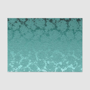Papier Mousseline Floral Élégant Turquoise Vert moderne