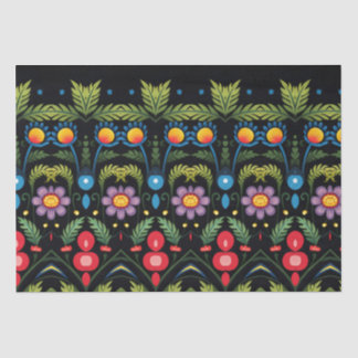 Papier Mousseline Floral Folk Art Moderne