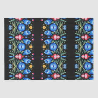 Papier Mousseline Floral Folk Art Moderne
