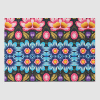 Papier Mousseline Floral Folk Art Moderne
