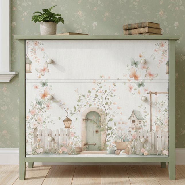 Papier Mousseline Floral Garden Decoupage (elegant pretty cottagecore cottage garden decoupage tissue paper)