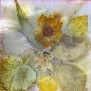 Papier Mousseline Floral Grunge Muet Feuilles d'automne Design