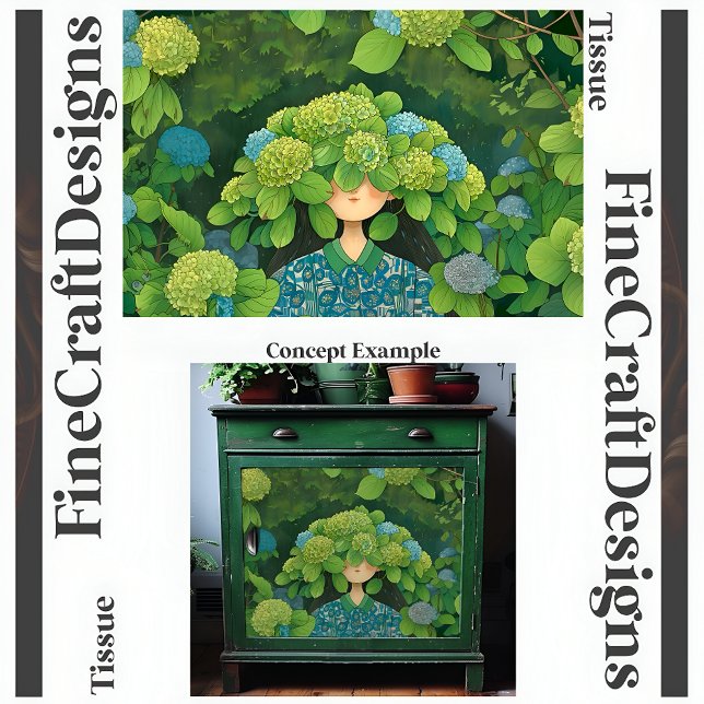 Papier Mousseline Floral Hydrangea Casquette Fun Garden Découpage ga (Créateur téléchargé)