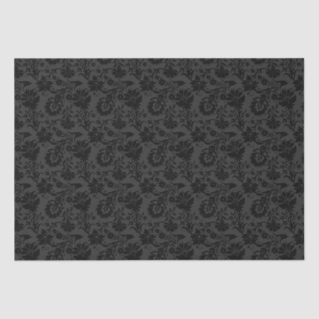 Papier Mousseline Floral noir (Recto)