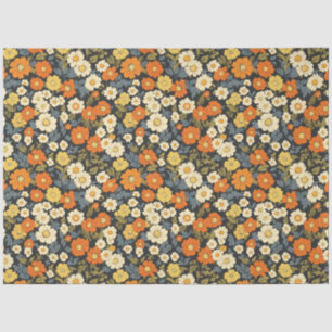Papier Mousseline Floral orange et marguerite jaune d'inspiration vi