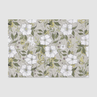 Papier Mousseline Floral papillon