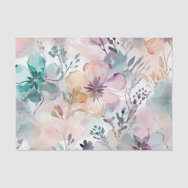Papier Mousseline Floral Pastel Dreamy (Recto)
