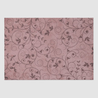 Papier Mousseline Floral rouge