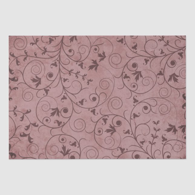 Papier Mousseline Floral rouge (Recto)
