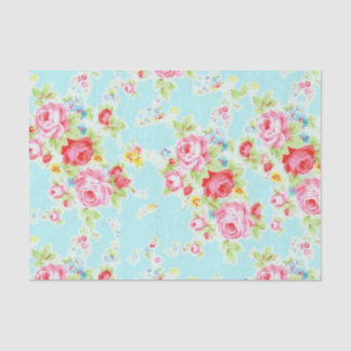 Papier Mousseline Floral vintage élégant s'est levé