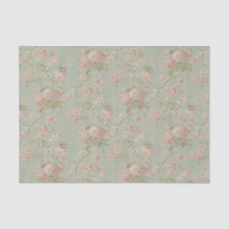 Papier Mousseline Floral vintage élégant s'est levé