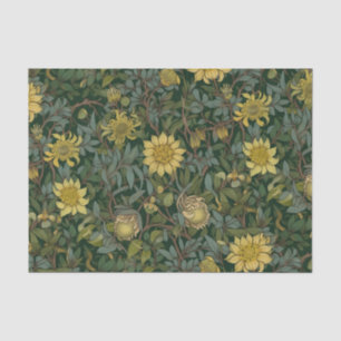 Papier Mousseline Floral vintage jaune