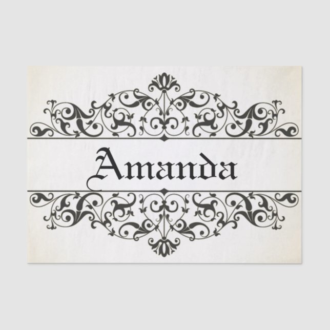 Papier Mousseline Floral vintage personnalisé (Recto)