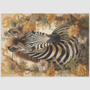 Papier Mousseline Floral Zebra