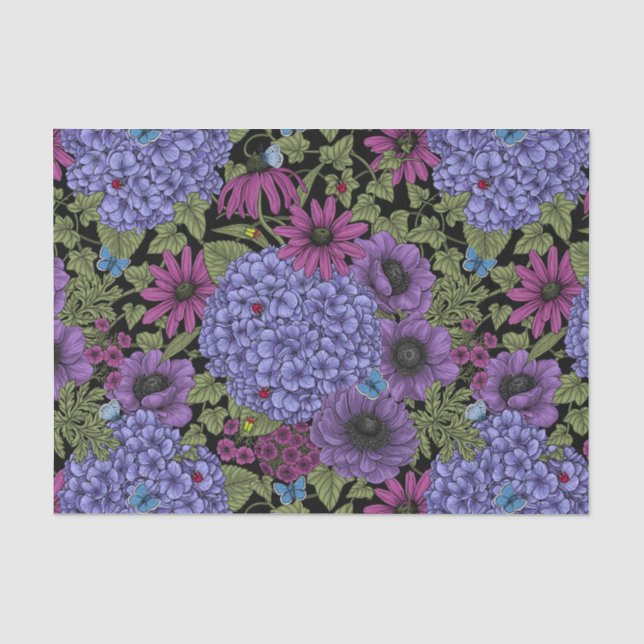 Papier Mousseline Floraux de jardin gras (Recto)