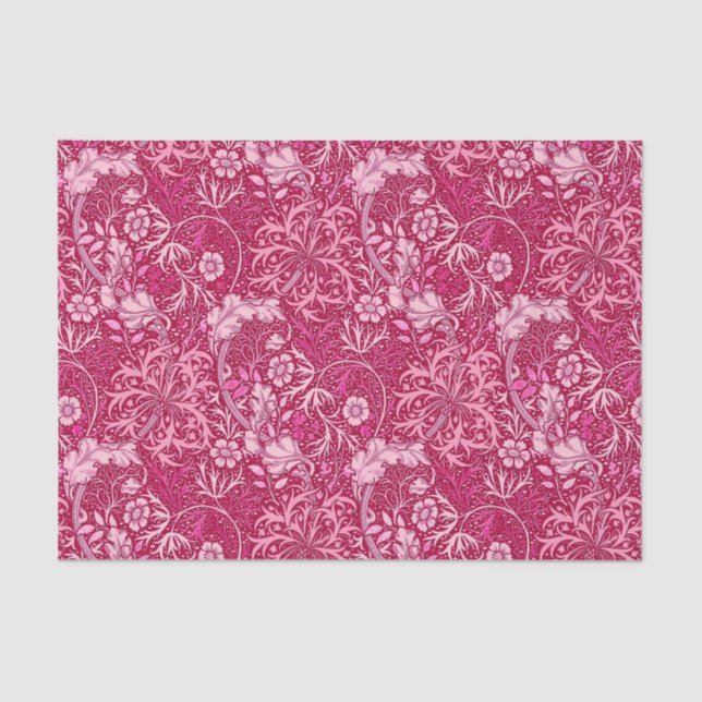 Papier Mousseline Flore d'algues de style Art nouveau, rose de Fuchs (Recto)