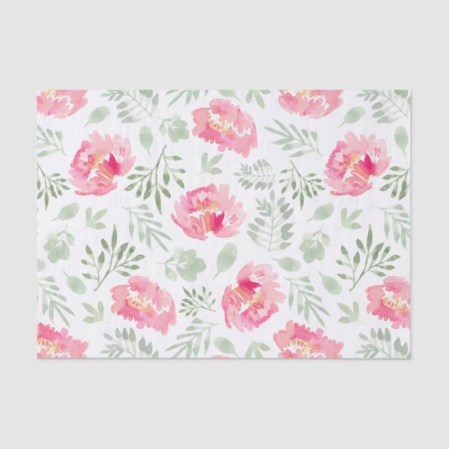 Papier Mousseline Flore d'aquarelles (Recto)