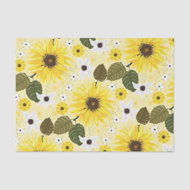 Papier Mousseline Flore de tournesol (Recto)