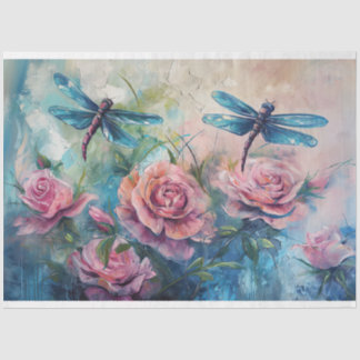 Papier Mousseline Flore Dragonfly Pastel Ethereal Whimsal