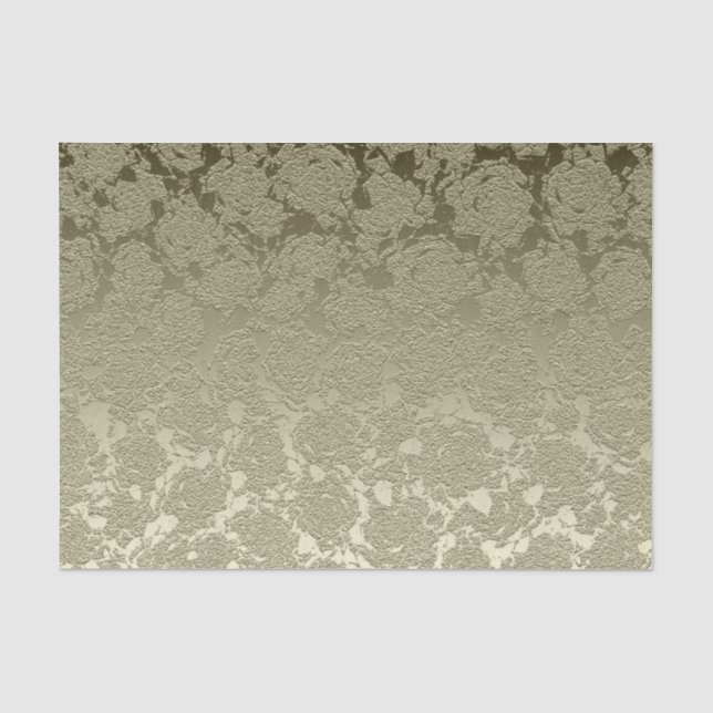 Papier Mousseline Flore Élégant Sage Vert Moderne (Recto)