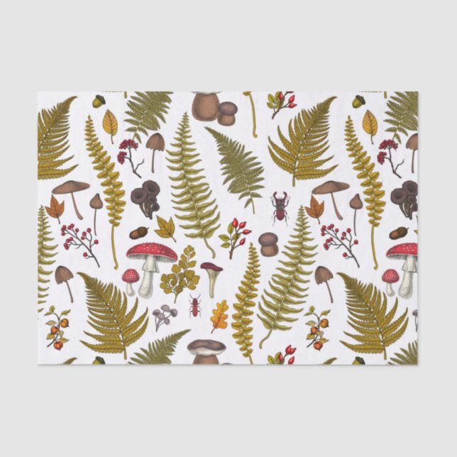 Papier Mousseline Flore et faune boisées 2 (Recto)
