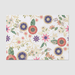 Papier Mousseline Flore folklorique branchée Flore originale Design