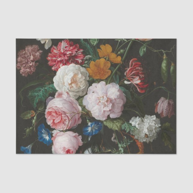 Papier Mousseline Flore foncée et vie morte (Recto)