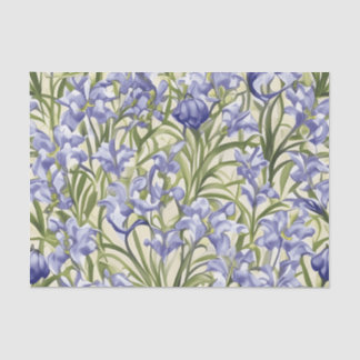 Papier Mousseline Flore Motif Fleurs bleues