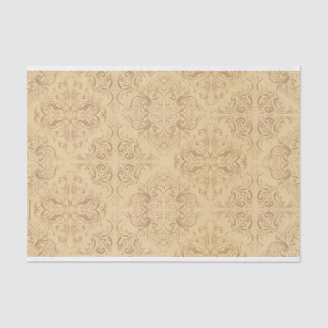 Papier Mousseline Flore Renaissance antique (Recto)